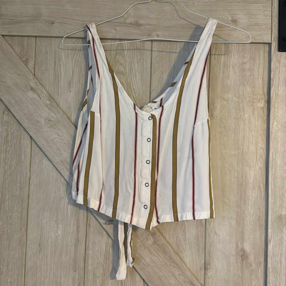 RVCA stripped backless crop tank size medium